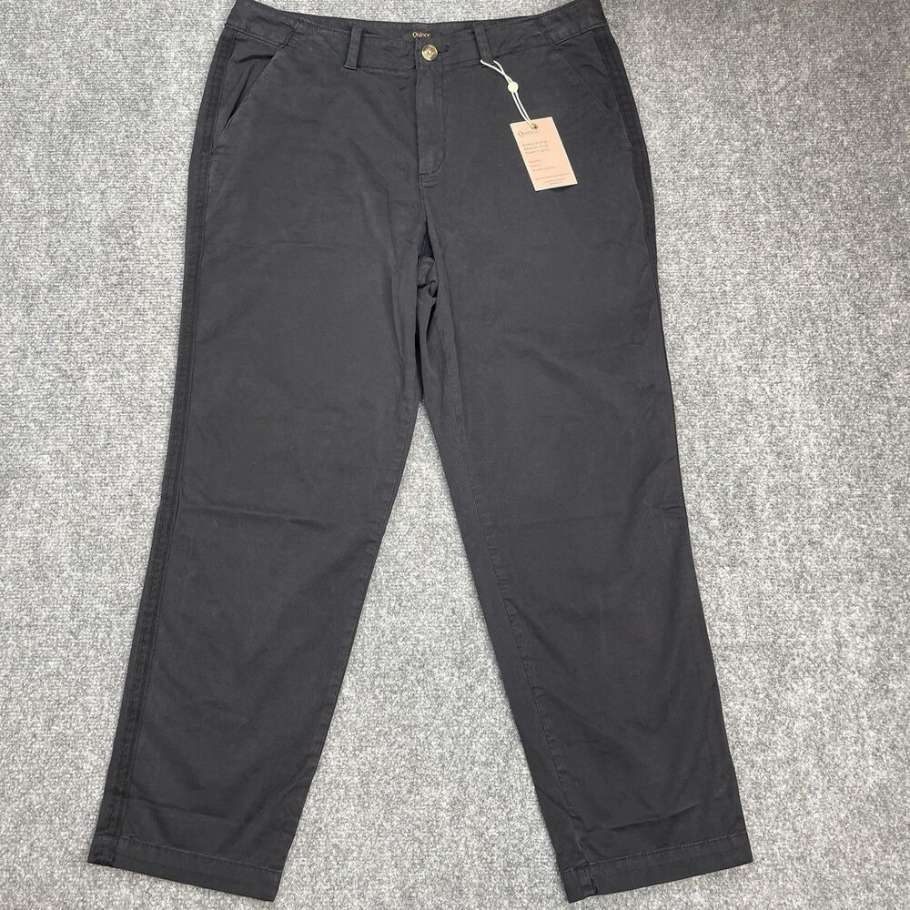 Quince Stretch Cotton Twill Girlfriend Chino Pant Sz 31 (33X27) Black New W Tags